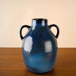 WEAVING HOMES Navy Blue Ceramic Flower Vase-image-87