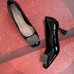Ronnie Grey PU Party Block Pumps-picture-18