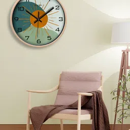 OLIVE TREE Orange & Green Printed Traditional Wall Clock-image-78