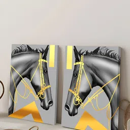 Art Street Black & Grey 2 Pieces Canvas Horse Painting Wall Arts-image-94