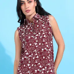 Rudraaksha Creations Floral Print Crepe Top-image-74