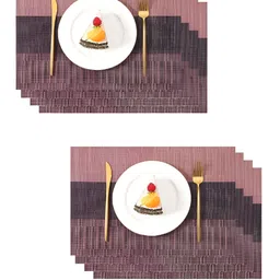 UniKart Peach 8 Pieces Striped Table Placemats image 5