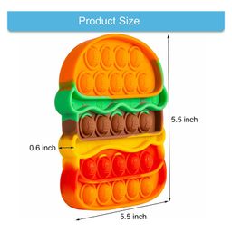 FunBlast Burger Shape Pop Bubble Stress Relieving Silicone Pop It Fidget Toy - Multicolor image 3