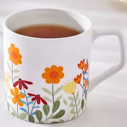 Home Centre White & Green Floral Printed Glossy Mug 230ml-picture-39