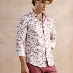 WROGN Floral Printed Spread Collar Comfort Slim Fit Pure Cotton Casual Shirt-image-35