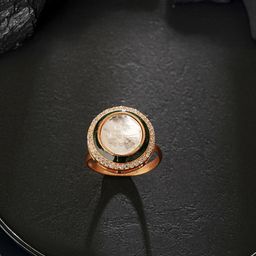 Saraf RS Jewellery Incut Kundan Mossanite Studded Minimal Bridal Adjustable Finger Ring-45