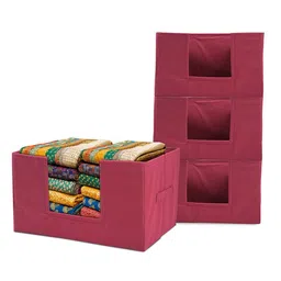 Kuber Industries Maroon 4 Pieces Drawer Organisers-42