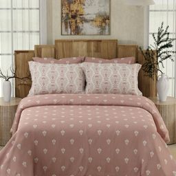 Boutique Living India Isabella Pink Printed Cotton 500TC King Bedsheet Set 2.74m x 2.74m-image-64