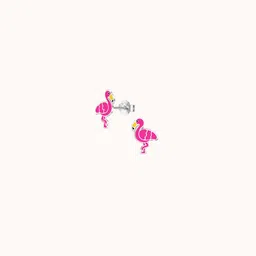 HighSpark Girls 925 Sterling Silver Flamingo Bird Shaped Studs-picture-12