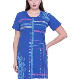 TRUDO Abstract Printed Round Neck Short Sleeves Regular Fit Longline Casual T-Shirt-13