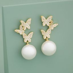 Kushal's Fashion Jewellery Gold-Plated Party Trendy Zircon Classic Drop Earrings-picture-8