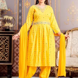 Aarika Girls Ethnic Motifs Embroidered Anarkali Kurta-58