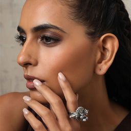 trueBrowns Brass Plated Ghungroo Finger Ring-54