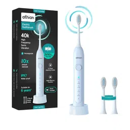 Athian Jumbo Rechargeable Battery Electric Toothbrush With Brush Stand - Blue-image-3
