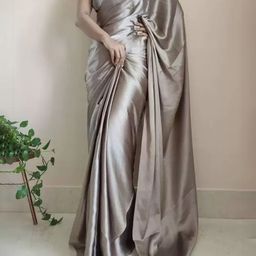SAADHVI Solid Satin Saree-image-49