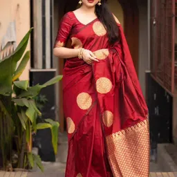 SHOP DROP Woven Design Pure Silk Banarasi Saree-image-96