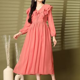 aayu Women Ruffled Fit & Flare Maxi Dress-image-101
