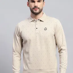 Monte Carlo Men Shirt Collar Geometric Printed Cotton Sweatshirt-image-23