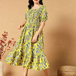 STARWORD Women Floral Printed Fit & Flare Dress-image-95