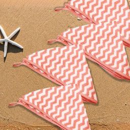 HOUSSE Pink & White 4 Pieces Zig Zag Printed 350 GSM Face Towels-picture-16