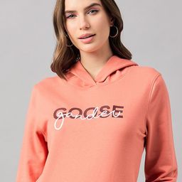 98 Degree North Women Typography Embroidered Hood Cotton Pullover Sweatshirt-image-97