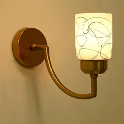 SOMIL Black & White Printed Glass Cylinder Shaped Wall Lamp-19