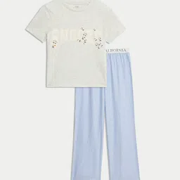 Marks & Spencer Girls Typography Printed Night suit-picture-28