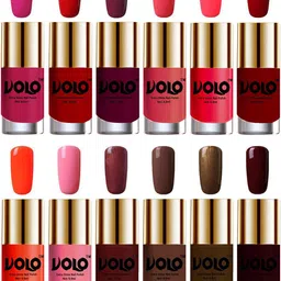 VOLO Set Of 12 Luxury Super Shine Nail Polish - 9.9 ml Each Combo-No-198-image-64