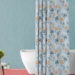 ArtzFolio Blue & Black Printed Waterproof Shower Curtain-12