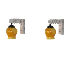 SOMIL Yellow Glass Cylinder Printed Wall Lamps-image-68