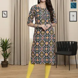 HERE&NOW Selection Of 2 Geometric Printed Round Neck Straight Kurta-image-85