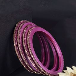 ZULKA Set Of 4 Zircon Diamond -Studded Kada Bangles-image-31