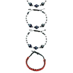 Dynamic Retail Global Men Set Of 4 Wraparound Bracelets-image-62