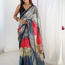 all about you Mirror Work Silk Blend Saree-image-48