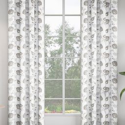 GM Taupe & White 2 Pieces Floral Printed Room Darkening Door Curtain-18
