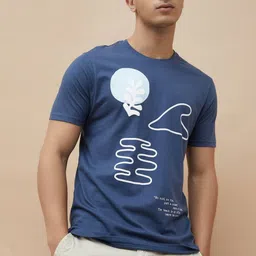 Fame Forever by Lifestyle Abstract Printed Round Neck Cotton Regular Fit T-Shirt-image-0