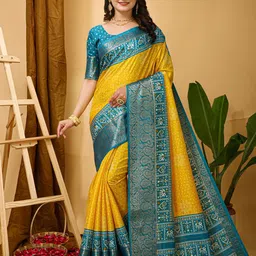LeeliPeeri Designer Bandhani Zari Saree-image-94