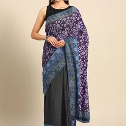 BUTA BUTI Floral Printed Pure Cotton Half and Half Saree-image-36