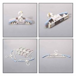 Wishkey Telescopic Adjustable Anti Slip Plastic Hanger with Hooks Set of 12 - Multicolor image 5