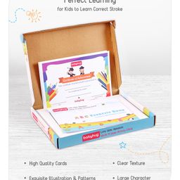 Babyhug Little Gems Jumbo Alphabets Write N Wipe Double Sided Activity Flash Cards with Excercise Book - 31 Pieces image 5