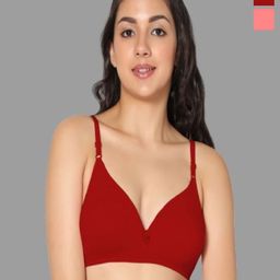 Eden Pack of 2 Full Coverage Non Padded Cotton Bra-44