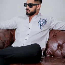 MARMIC FAB Men Animal Printed Spread Collar Cotton Casual Shirt-image-96