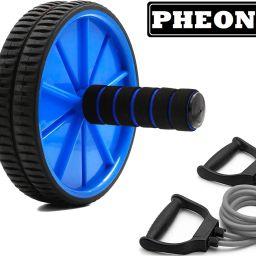 Sports & Fitness Combo of Ab Wheel Roller with Double Toning Tube Fitness Accessory Kit Kit-image-73