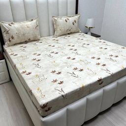 Pure Decor Velar Fur Sib White Printed Pure Cotton 220TC King Bedsheet Set-2.74 m x 2.74 m-image-38