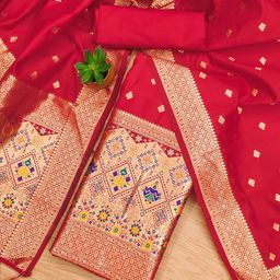 Panzora Ethnic Motifs Woven Design Unstitched Dress Material-image-96