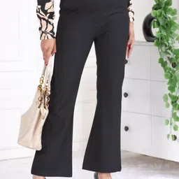 Mlada Women Original Flared High-Rise Easy Wash Trousers-image-88