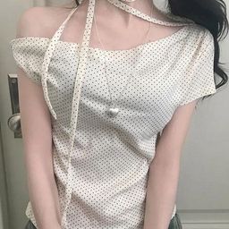 LULU & SKY Polka Dot Printed Off-Shoulder Extended Sleeves Bardot Top-picture-30