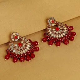Anouk Gold-Plated Artificial Beaded Contemporary Shaped Chandbalis-29