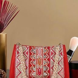 PLANX Embroidered Embellished Potli Clutch-image-34