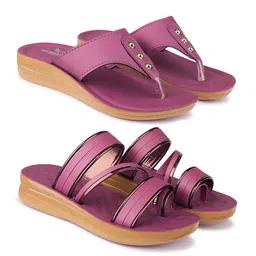 BERSACHE Women Pack Of 2 T-Strap Flats-25